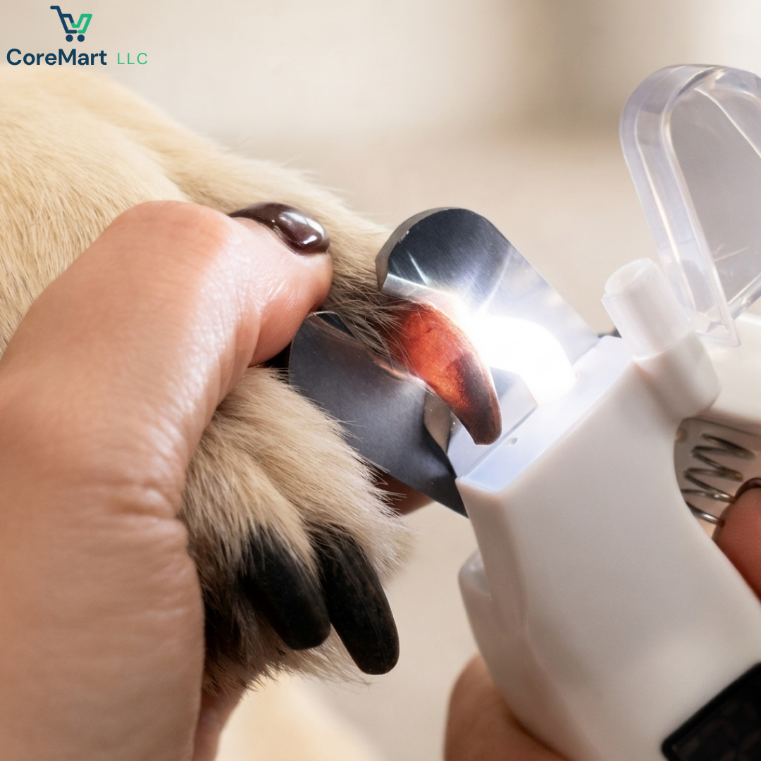 COREMART™ – LED Pet Nail Clipper with Nail Catcher & Digital Display
